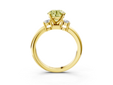 Yellow gold Three-Stone Fancy Yellow Round  Cut Diamond Solitaire with Prong Setting and Classic Band_3