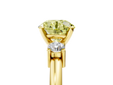 Yellow gold Three-Stone Fancy Yellow Round  Cut Diamond Solitaire with Prong Setting and Classic Band_5