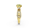 Yellow gold Three-Stone Fancy Yellow Round  Cut Diamond Twist Band with Prong Setting_2