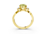 Yellow gold Three-Stone Fancy Yellow Round  Cut Diamond Twist Band with Prong Setting_3