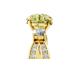 Yellow gold Three-Stone Fancy Yellow Round  Cut Diamond Twist Band with Prong Setting_5