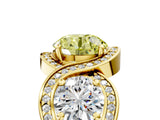 Yellow gold Three-Stone Fancy Yellow Round Cut Diamond Wave Pave Band with Prong Setting_5
