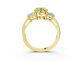 Yellow gold Three-Stone Fancy Yellow Round  Cut Solitaire Ring with Prong Setting_6