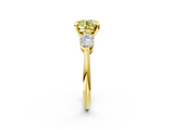 Yellow gold Three-Stone Fancy Yellow Round  Diamond Ring with Pear Side Stones in Four-Prong Setting_2
