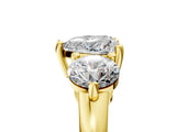 Yellow gold Three-Stone Heart Brilliant Cut Solitaire Ring with Prong Setting on a Classic Band 5