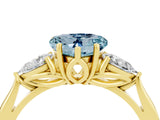 Yellow gold Three-Stone Heart Cut Aquamarine Ring with Pear  Side Stones in Four-Prong Setting_16