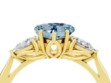 Yellow gold Three-Stone Heart Cut Aquamarine Ring with Pear  Side Stones in Four-Prong Setting_40