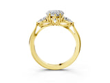 Yellow gold Three-Stone Heart Cut Brilliant Diamond Solitaire Ring with Tapered Band and Four-Prong Setting_15