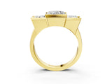Yellow gold Three Stone Heart Cut Cut Channel Set Diamond Ring_6