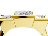 Yellow gold Three Stone Heart Cut Cut Channel Set Diamond Ring_7