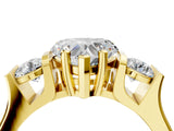 Yellow gold Three-Stone Heart Cut Cut Classic Band Prong Setting Ring_7