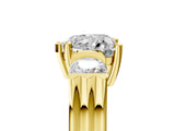 Yellow gold Three-Stone Heart Cut Cut Classic Band Prong Setting Ring_8