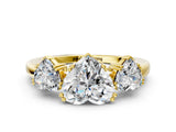 Yellow gold Three-Stone Heart Cut Cut Diamond Ring with Channel Set Band and Four-Prong Setting_11