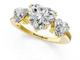 Yellow gold Three-Stone Heart Cut Cut Diamond Ring with Channel Set Band and Four-Prong Setting_12