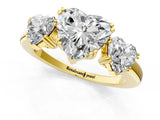 Yellow gold Three-Stone Heart Cut Cut Diamond Ring with Channel Set Band and Four-Prong Setting_36