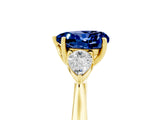Yellow gold Three-Stone Heart Cut Cut Diamond Ring with Pear Side Stones in Four-Prong Setting_5