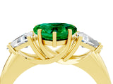 Yellow gold Three-Stone Heart Cut Cut Diamond Ring with Trillion Side Stones and Four-Prong Setting_4