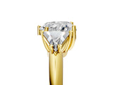 Yellow gold Three-Stone Heart Cut Cut Diamond Ring with Trillion Side Stones and Four-Prong Setting_8