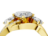 Yellow gold Three-Stone Heart Cut Cut Diamond Split Shank Prong Set Ring_11