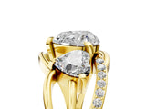 Yellow gold Three-Stone Heart Cut Cut Diamond Split Shank Prong Set Ring_12