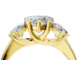 Yellow gold Three-Stone Heart Cut Cut Solitaire Ring with Classic Prong Setting_7