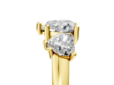 Yellow gold Three-Stone Heart Cut Cut Solitaire Ring with Classic Prong Setting_8