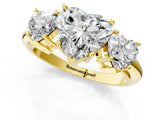 Yellow gold Three-Stone Heart Cut Diamond Engagement Ring with Prong Setting on a White Gold Band_31