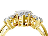 Yellow gold Three-Stone Heart Cut Diamond Engagement Ring with Prong Setting on a White Gold Band_34