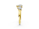Yellow gold Three-Stone Heart Cut Diamond Engagement Ring with Prong Setting_5