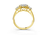 Yellow gold Three-Stone Heart Cut Diamond Engagement Ring with Prong Setting_6