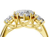 Yellow gold Three-Stone Heart Cut Diamond Engagement Ring with Prong Setting_7