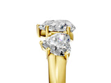 Yellow gold Three-Stone Heart Cut Diamond Engagement Ring with Prong Setting_8