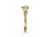 Yellow gold Three-Stone Heart Cut Diamond Pavé Band with Four-Prong Setting_39