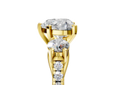 Yellow gold Three-Stone Heart Cut Diamond Pavé Band with Four-Prong Setting_42