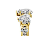 Yellow gold Three-Stone Heart Cut Diamond Pavé Band with Prong Setting_8
