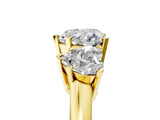 Yellow gold Three-Stone Heart Cut Diamond Ring with Channel Set Band and Four-Prong Setting_23