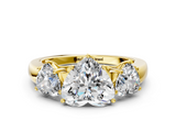 Yellow gold Three-Stone Heart Cut Diamond Ring with Channel-Set Band and Four-Prong Setting_66