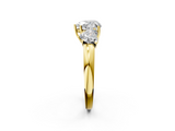 Yellow gold Three-Stone Heart Cut Diamond Ring with Channel-Set Band and Four-Prong Setting_68