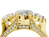 Yellow gold Three-Stone Heart Cut Diamond Ring with Channel-Set Band and Four-Prong Setting_68