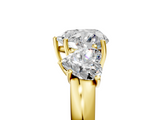 Yellow gold Three-Stone Heart Cut Diamond Ring with Channel-Set Band and Four-Prong Setting_71