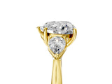 Yellow gold Three-Stone Heart Cut Diamond Ring with Pear  Side Stones in Four-Prong Setting_17