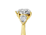 Yellow gold Three-Stone Heart Cut Diamond Ring with Pear  Side Stones in Four-Prong Setting_23
