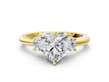 Yellow gold Three-Stone Heart Cut Diamond Solitaire with Prong Setting and Classic Band_70