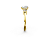 Yellow gold Three-Stone Heart Cut Diamond Solitaire with Prong Setting and Classic Band_72