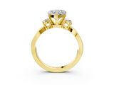 Yellow gold Three-Stone Heart Cut Diamond Twist Band with Prong Setting_68