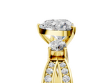 Yellow gold Three-Stone Heart Cut Diamond Twist Band with Prong Setting_70