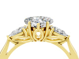 Yellow gold Three-Stone Heart Cut Moissanite Ring with Pear  Side Stones in Four-Prong Setting_16