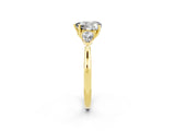 Yellow gold Three-Stone Heart Cut Moissanite Ring with Pear  Side Stones in Four-Prong Setting_38