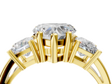 Yellow gold Three-Stone Heart Cut Solitaire Ring with Prong Setting_7
