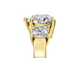 Yellow gold Three-Stone Heart Cut Solitaire Ring with Prong Setting_8